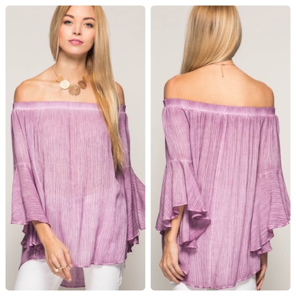 Tops - Off Shoulder a Flounce Gauze Top